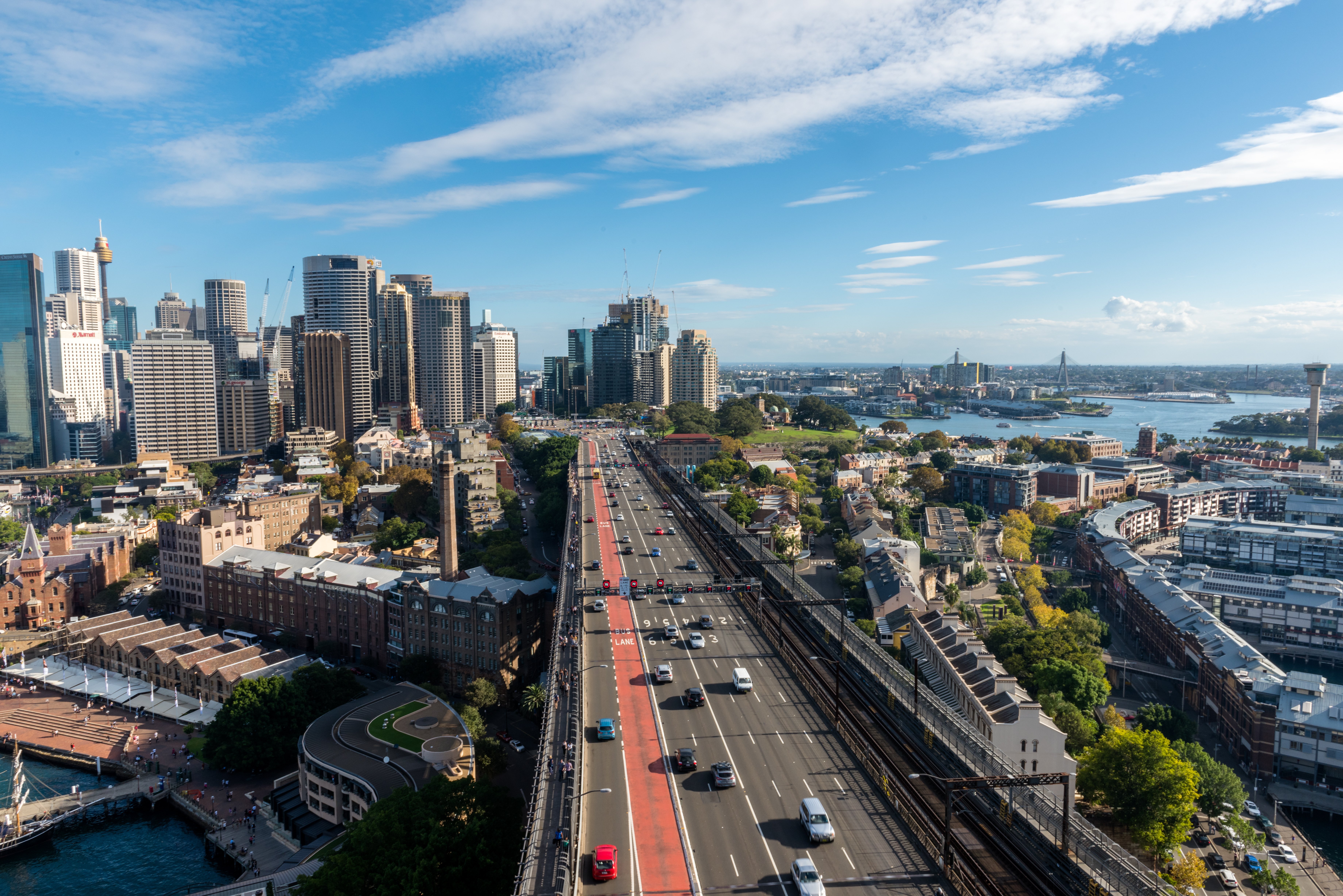 Australia road cars aerial view