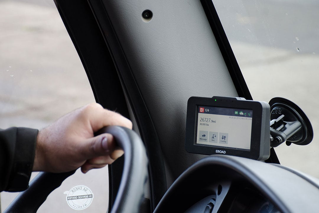 ELD in a truck cab