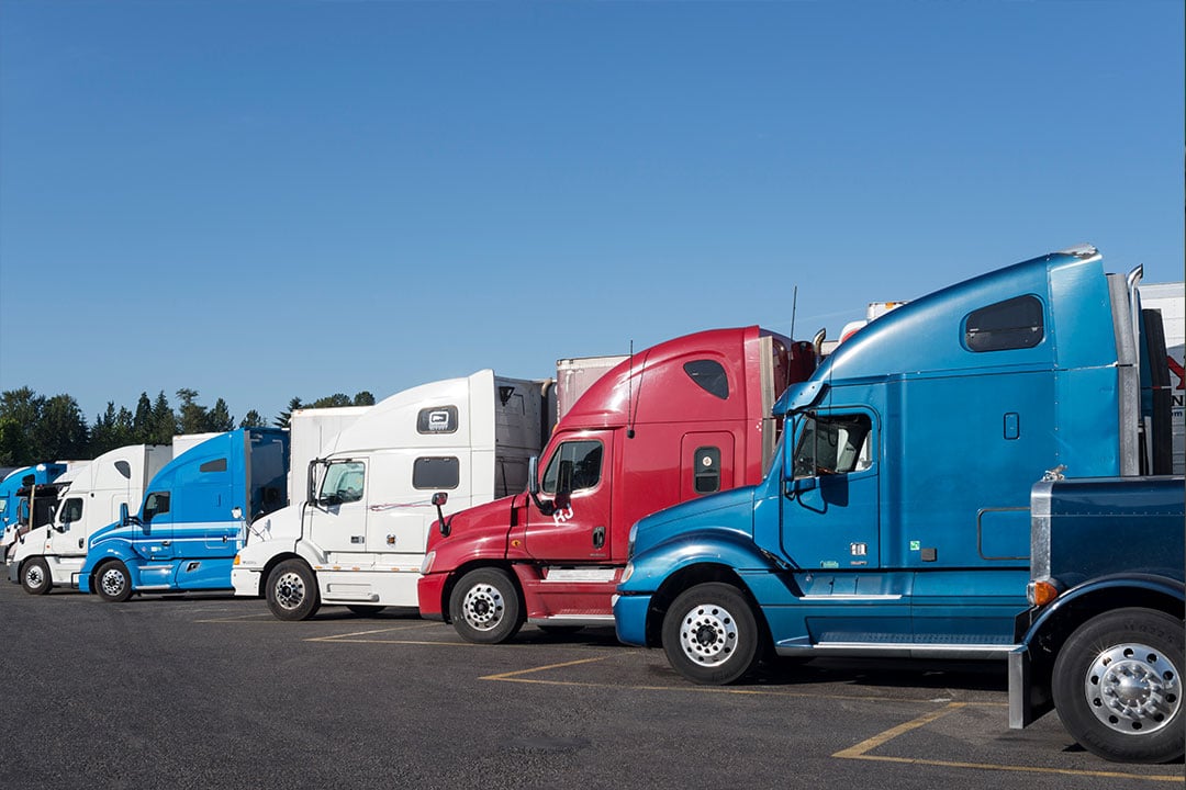 lineup of 3 trucks