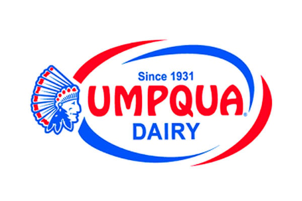 Umpqua Dairy logo in red, white and blue