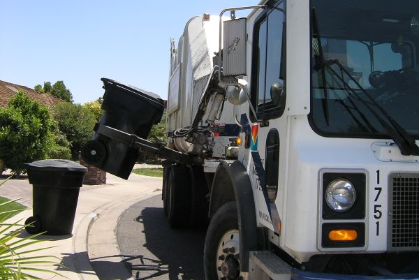 garbage truck with bin