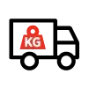 Truck icon carrying a KG weight