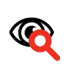 Icon of an eye with a magnifying glass