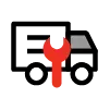 Truck with a spanner icon, representing vehicle maintenance