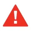 Red warning triangle with an exclamation mark