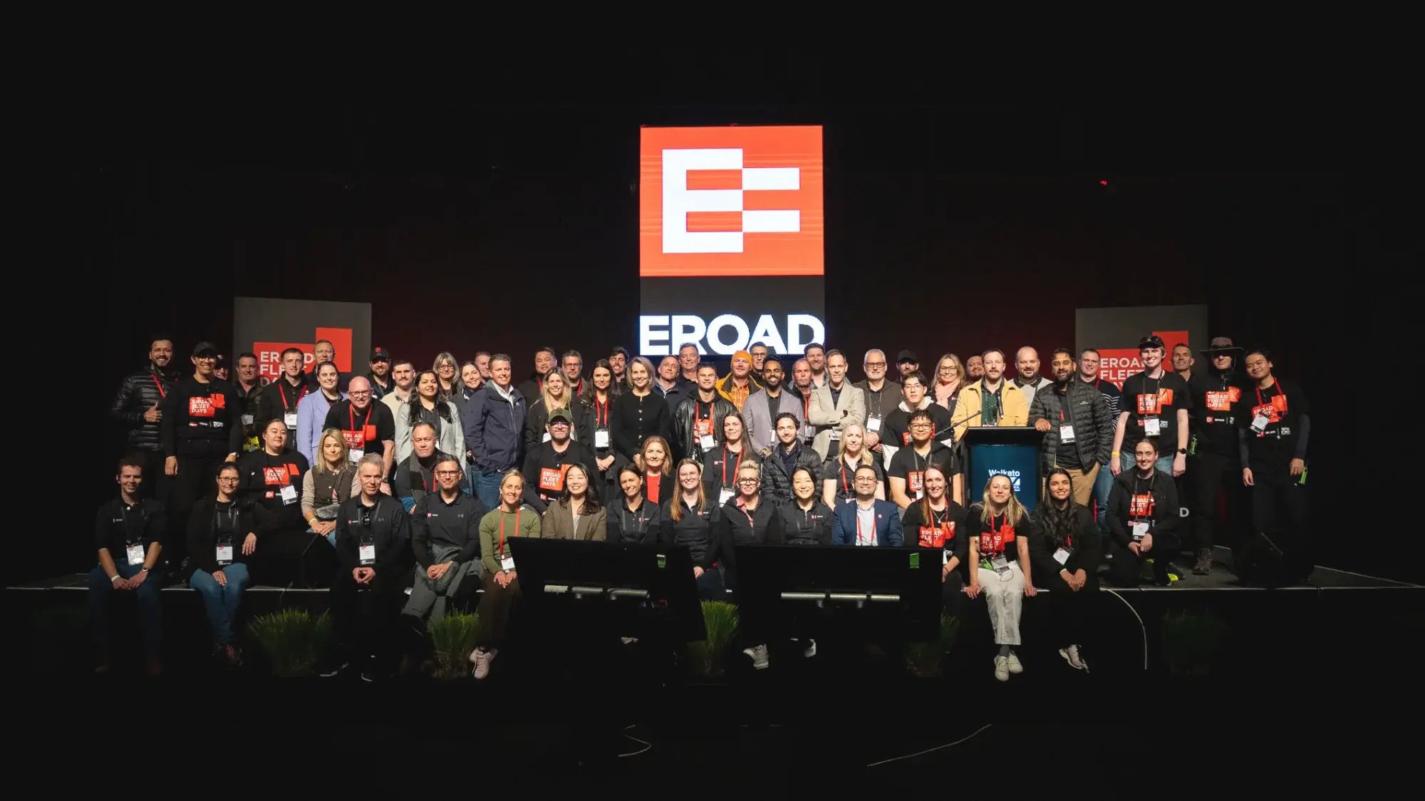 The EROAD team together on stage at EROAD Fleet Days 2026