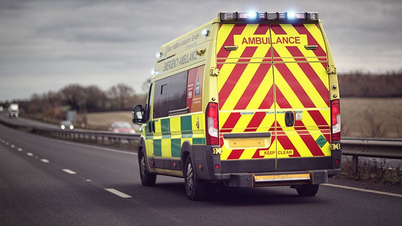 Ambulance responding to an emergency
