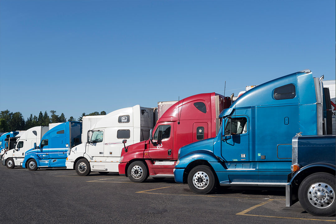 lineup of 3 trucks