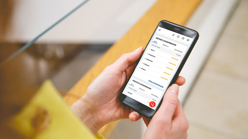 MyEROAD Dashboard widgets on a mobile phone