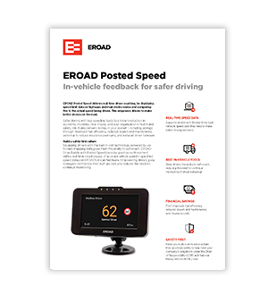 Cover of the EROAD Posted Speed product sheet