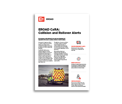 Cover of the EROAD CaRA product sheet