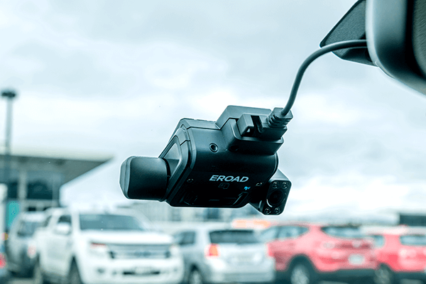 EROAD Clarity dashcam mounted on a windscreen