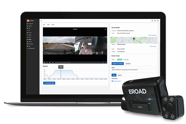EROAD Clarity dashcam and MyEROAD Replay