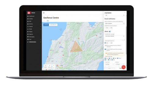 The geofence centre in MyEROAD