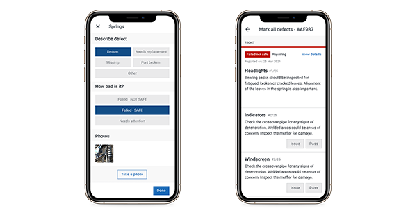 EROAD Inspect on a mobile phone