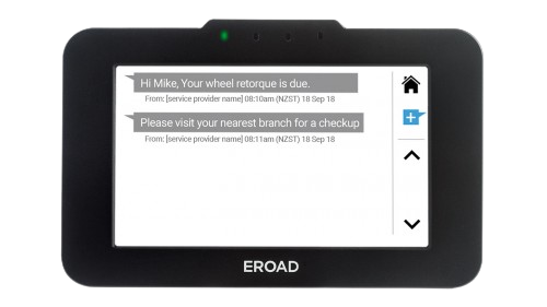 Ehubo2 screen showing a personalised wheel re-torque message