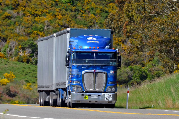 A heavy truck on the open road