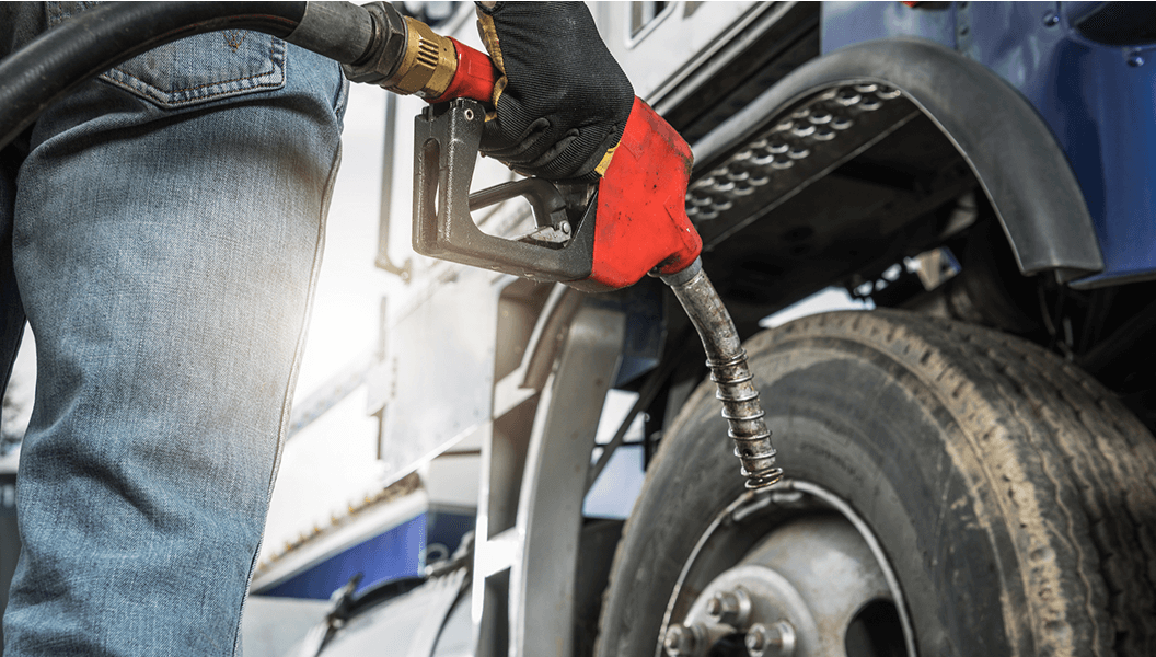 Refuelling a truck at the depot