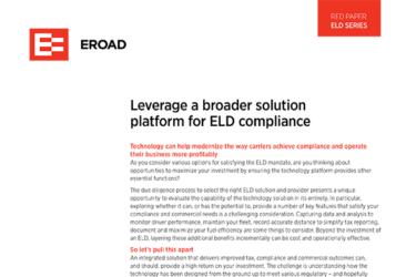 Leverage a broader solution platform for ELD compliance