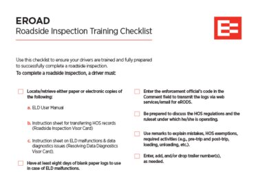 Roadside Inspection Checklist