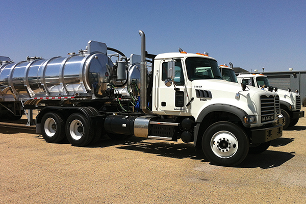 Fleet of white water pump trucks for oil and gas field services