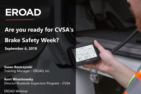 Intro slide, Are you ready for CVSA's Brake Safety Week? webinar