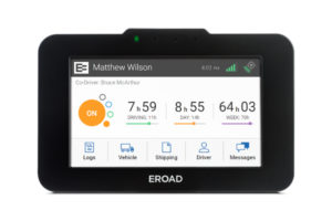 EROAD ELD device displaying driver's HOS screen