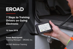 Intro slide, 7 Steps to Training Drivers on Going Electronic webinar