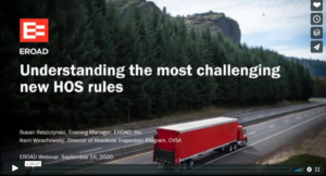 Intro slide, Understanding the most challenging new HOS rules webinar