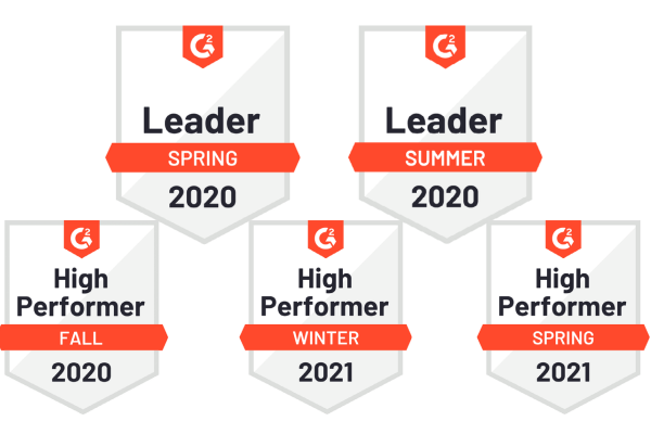 G2 Leader and High Performer Badges