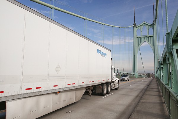 tractor-trailer on bridge for EROAD smart trailer tracking article